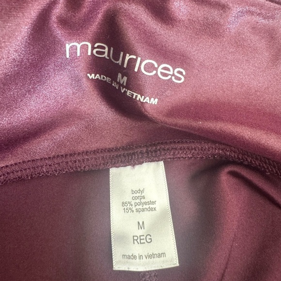 Maurices Glossy Maroon Leggings - Picture 3 of 4